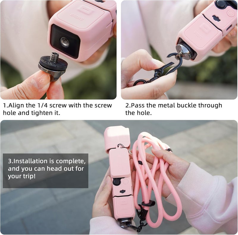 Flymile Pocket 3 Silicone Cover & Lanyard, Protective Case Crossbody Strap for DJI OSMO Pocket 3 Accessories - Image 4